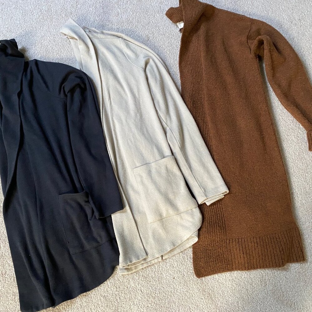 3 Ann Taylor Loft Cardigans Gray, Brown , Beige Size xs